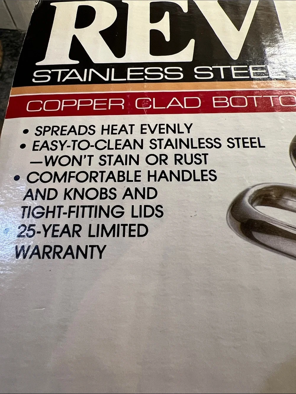 Revere Ware Vintage Copper-Clad Stainless Steel Stockpot - Silver & Copper. NIB